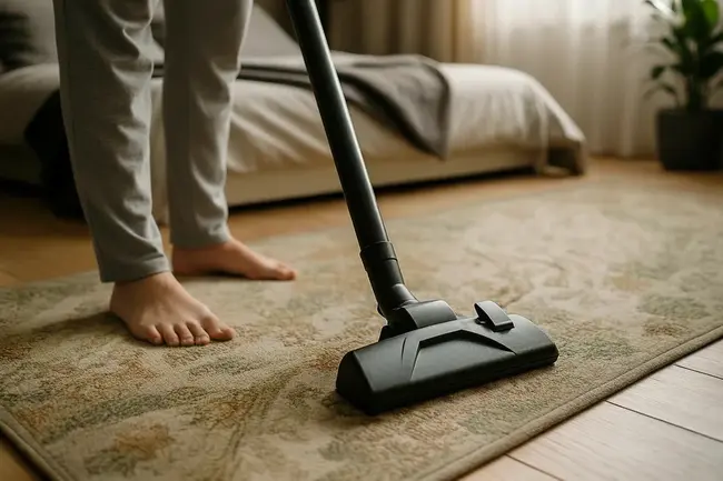 جارو کشیدن اتاق خواب