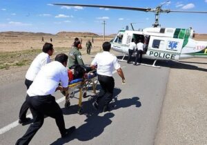 انتقال مصدوم سقوط از ارتفاع‌ با هواپیمای اورژانس استان تهران