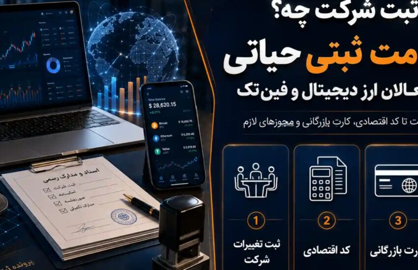 بعد از ثبت شرکت چه؟ ۴ خدمت ثبتی حیاتی برای فعالان ارز دیجیتال و فین‌تک