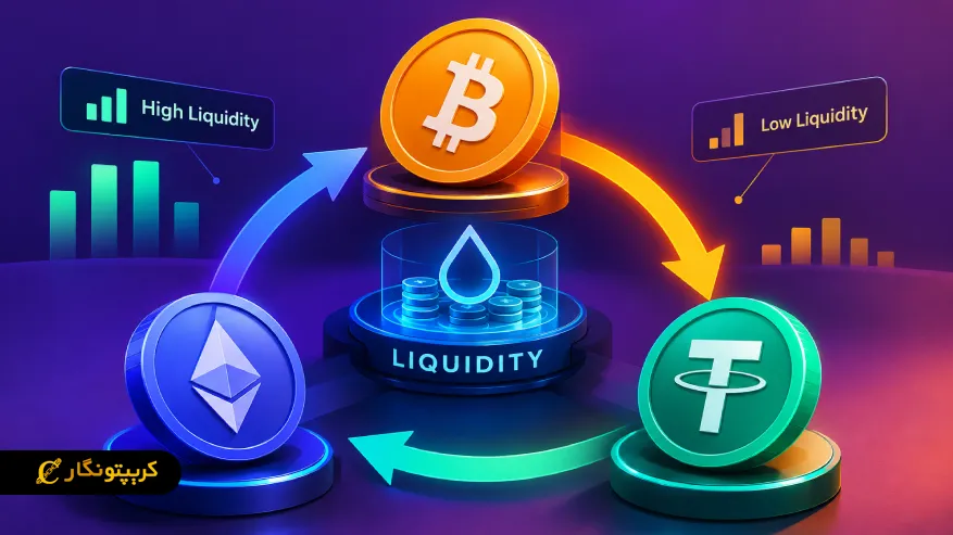 آربیتراژ مثلثی چیست؟ راهنمای کامل کسب سود از اختلاف قیمت سه ارز دیجیتال تاثیر نقدشوندگی جفت ارزها بر اجرای معاملات آربیتراژ مثلثی